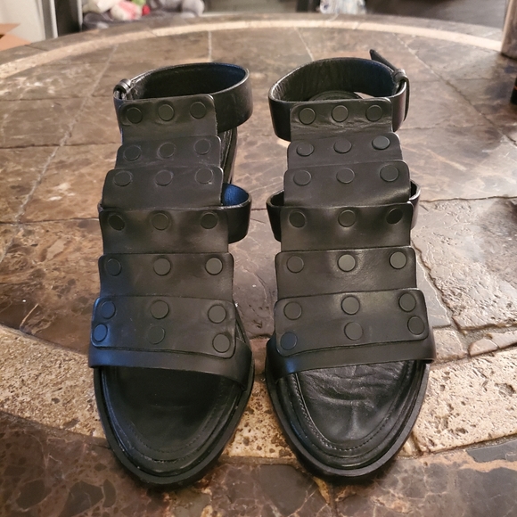 Rag & Bone Black Gladiator Platform Sandal Size 37 - Picture 4 of 8